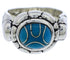 Genuine Sterling Silver Turquoise Inlay Southwest Ring Size 6 WX38963